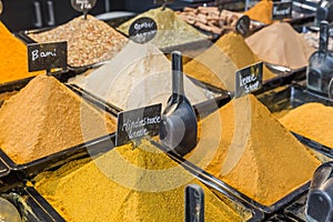 Spices on market in Rotterdam Netherlands