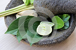 Spices in mortar and pestle