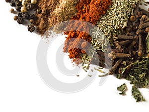 Spices over white