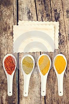 Spices recipe background.