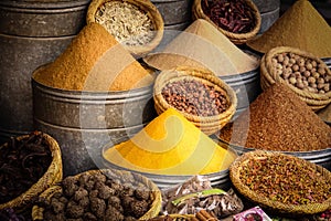 Spices for sale at Souk. Marrakesh. Morocco photo