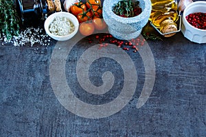 Spices selection background