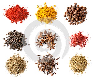 Spices set top view