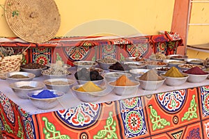 spices shop in nubian village in Aswan