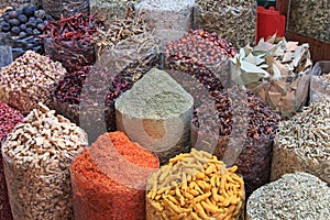 Spices in the spice souk in Dubai