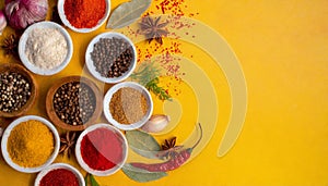 Spices used in Cooking - Space for text