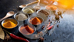 Spices used in Cooking - Space for text