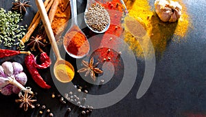 Spices used in Cooking - Space for text