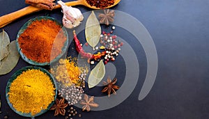 Spices used in Cooking - Space for text