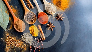 Spices used in Cooking - Space for text