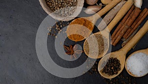 Spices used in Cooking - Space for text