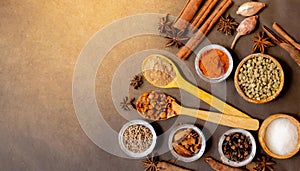 Spices used in Cooking - Space for text