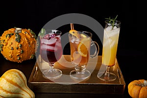 Spicy Apple Cider, Pear Sparkler, and Whiskey-Cranberry Cocktails - Fall Drinks