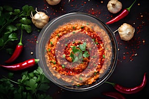 Spicy Asian Dip Harissa with Roasted Red Pepper and Garlic photo