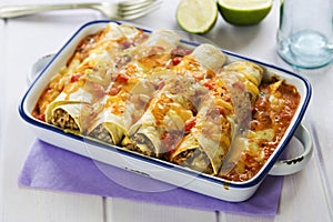 Spicy beef enchiladas