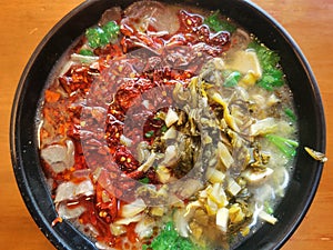 Spicy beef noodles of China