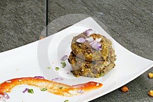 Spicy Black Gram or kala Chana tikki or Kabab