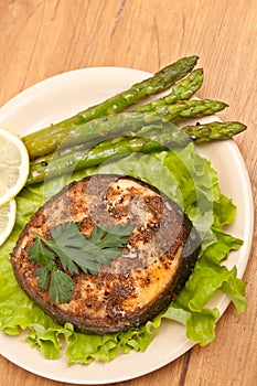 Spicy broiled halibut fish