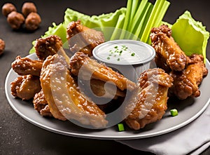 Spicy Buffalo style chicken wings