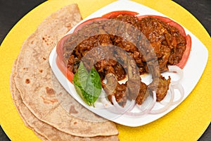 Spicy chicken curry masala, popular Indian dish