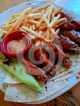 spicy chicken wings on plate