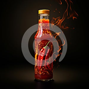 Spicy Chilli Salsa Sauce In Illusory Hyperrealism Style