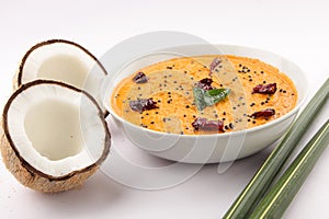 Spicy coconut chutney.