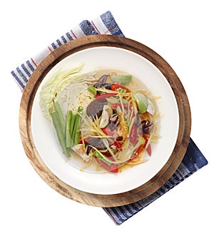 Spicy crab papaya salad, Sea crab Somtum Salad