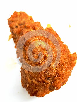 Spicy Crispy Fried Chicken Strip Isolated on White Background