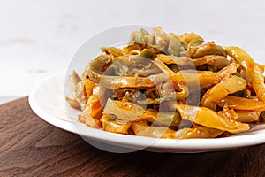 Spicy and crunchy Chinese side dish seasoned zhacai pickles