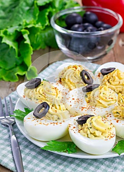 Spicy deviled eggs
