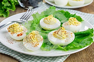 Spicy deviled eggs