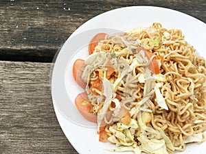 Spicy dry noodle salad , Thailand style food