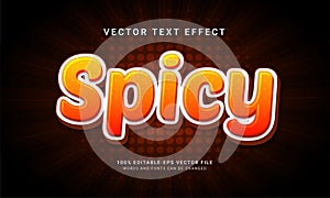 Spicy editable text effect with hot food menu theme