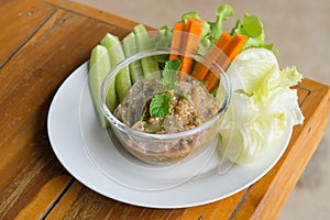 Spicy eggplant chili dip