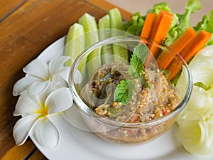 Spicy eggplant chili dip