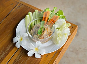 Spicy eggplant chili dip