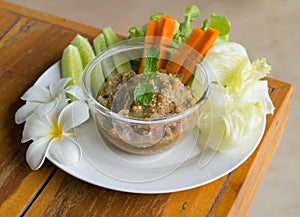 Spicy eggplant chili dip