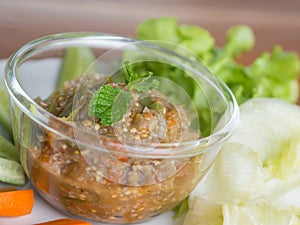 Spicy eggplant chili dip