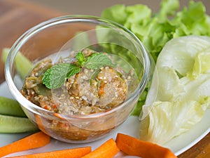 Spicy eggplant chili dip