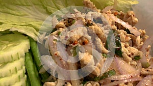 Spicy Esan style pork salad