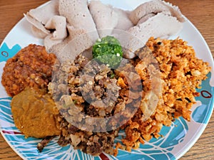 spicy Ethiopian dullet beef and intestine with injera bread