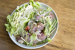 Spicy fresh Tuna Salad, Japanese style.