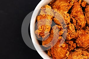 Spicy fried chicken wings from a fast food restaurant