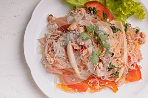 Spicy Glass Noodle Salad (Yum Woon Sen