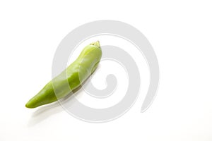 Spicy green pepper on isolated white