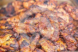 Spicy Grilled Jerk Chicken on the barbecue