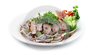 Spicy Grilled Pork Slices Salad in Pickled Fish Sauce