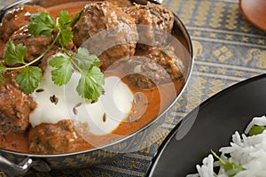 Spicy Indian Meatball or Kofta Curry Meal