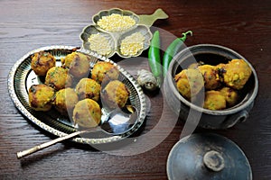 Spicy Indian vegan Moong Daal Balls